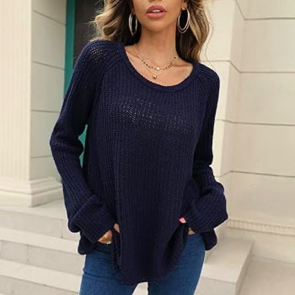 POL Sweaters - POL Navy Blue Knit Sweater